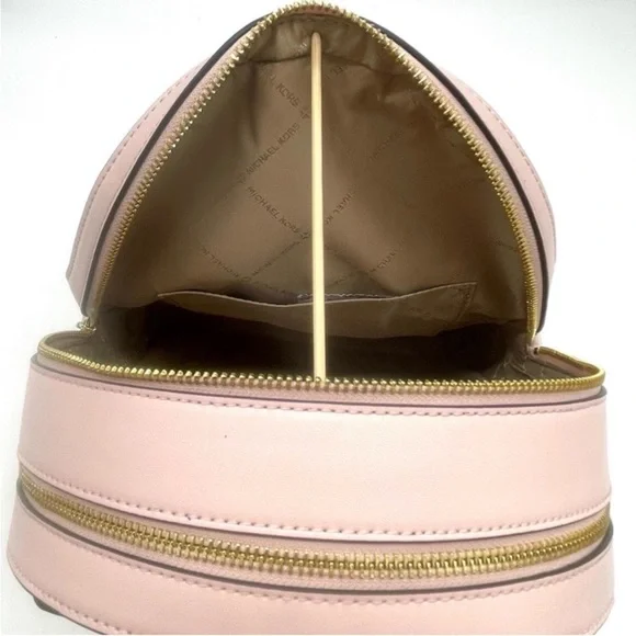 Michael Kors Medium Jaycee Zip Packet Backpack Brown/Light Pink - Picture 8 of 10